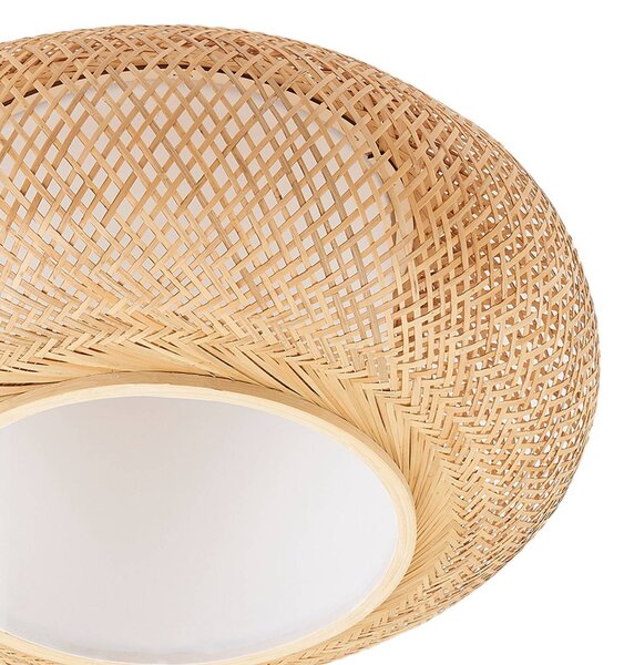 Lampa sufitowa Romaine Lindby, możliwość ściemniania, jasne drewno, salon / jadalnia, bambus, dworkowy / rustykalny