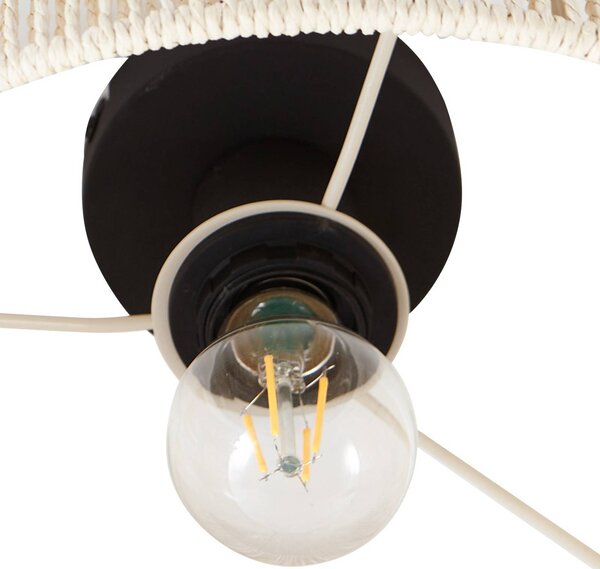 Lampa sufitowa Anuva Lindby, możliwość ściemniania, jasne drewno, salon / jadalnia, papier / lunolit / lunopal, dworkowy / rustykalny