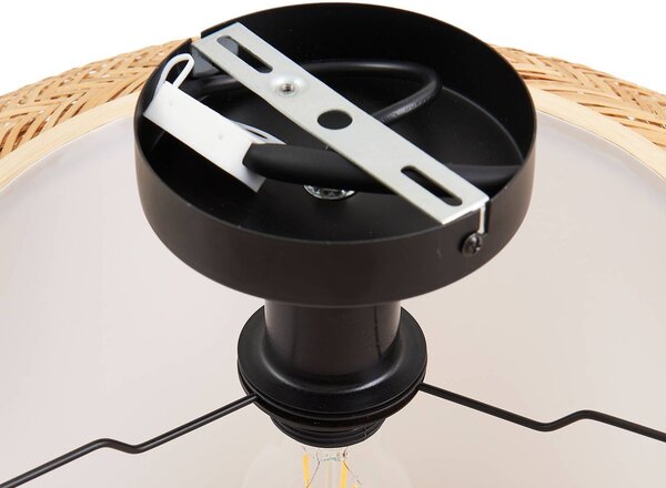 Lampa sufitowa Romaine Lindby, możliwość ściemniania, jasne drewno, salon / jadalnia, bambus, dworkowy / rustykalny