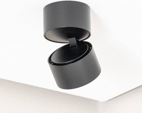 Arcchio reflektor sufitowy LED Rotari, 620lm, 1-punktowa wersja, czarny Rotari Arcchio, możliwość ściemniania, czarny, salon / jadalnia, aluminium, nowoczesny