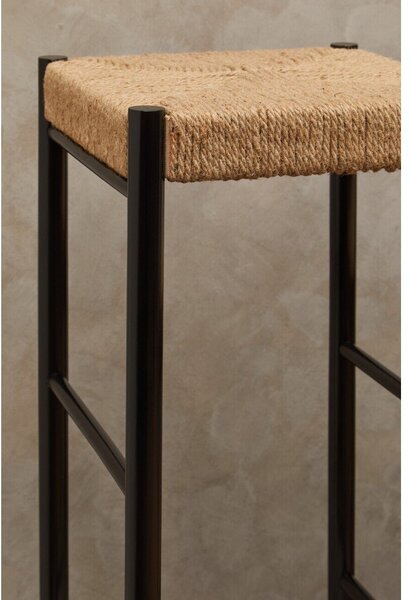 Czarny/w naturalnym kolorze hoker z litego drewna bukowego (wysokość siedziska 72 cm) Bandar – Premier Housewares