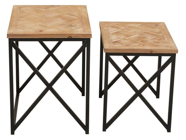 Stoliki zestaw z litego drewna jodłowego 2 szt. 38x51 cm Kickford – Premier Housewares