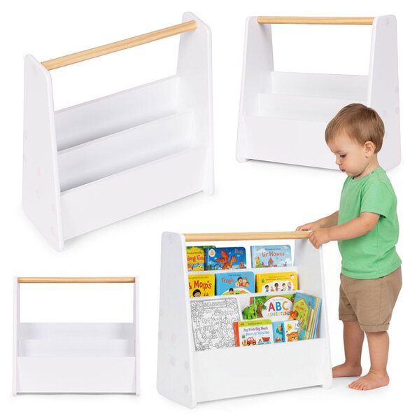 Biblioteczka dziecica Montessori rega na ksiki organizer 2 poziomy biay ECOTOYS