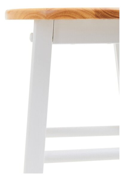 Biały/w naturalnym kolorze hoker z litego drewna kauczukowego (wysokość siedziska 74 cm) Chester – Premier Housewares