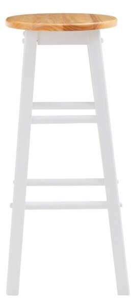 Biały/w naturalnym kolorze hoker z litego drewna kauczukowego (wysokość siedziska 74 cm) Chester – Premier Housewares