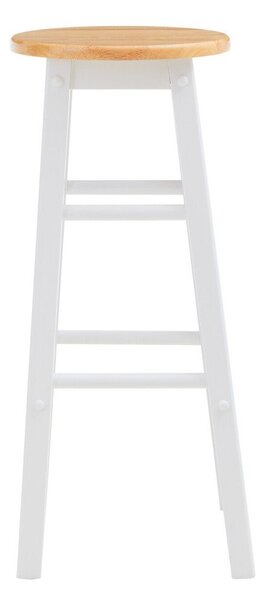 Biały/w naturalnym kolorze hoker z litego drewna kauczukowego (wysokość siedziska 74 cm) Chester – Premier Housewares