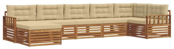 Zestaw mebli ogrodowych z litego drewna akacjowego 406 x 168,5 x 73 cm z poduszkami