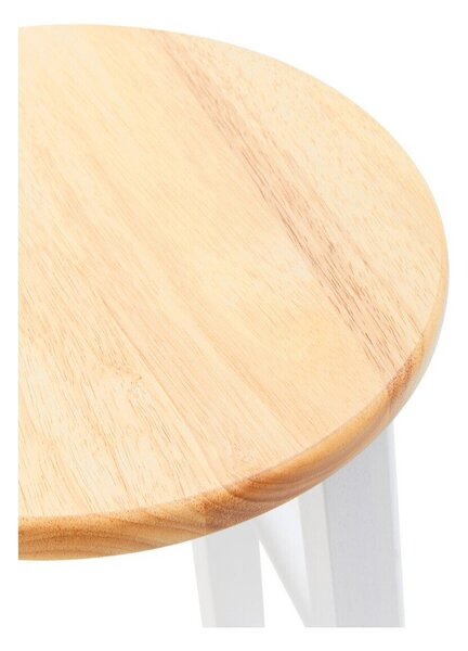 Biały/w naturalnym kolorze hoker z litego drewna kauczukowego (wysokość siedziska 74 cm) Chester – Premier Housewares