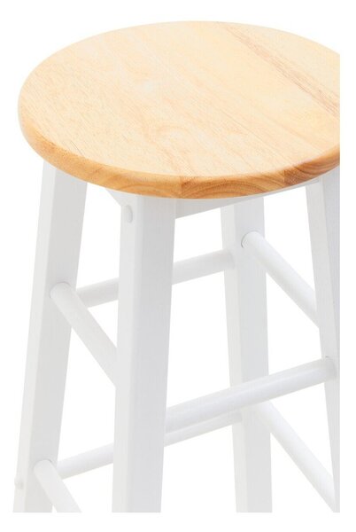 Biały/w naturalnym kolorze hoker z litego drewna kauczukowego (wysokość siedziska 74 cm) Chester – Premier Housewares