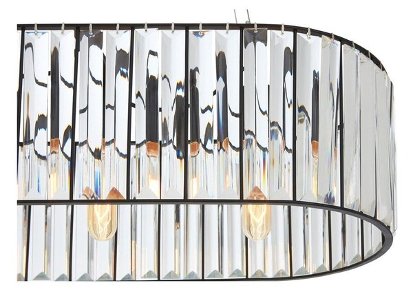 Metalowa lampa wisząca ze szklanym kloszem Akiko – Premier Housewares