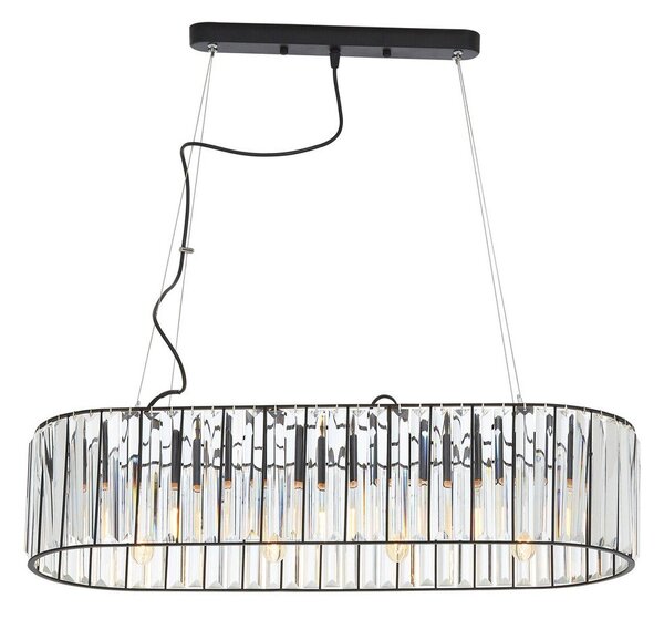 Metalowa lampa wisząca ze szklanym kloszem Akiko – Premier Housewares