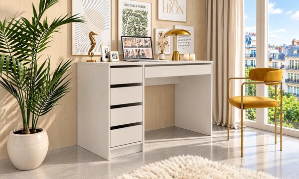 Kaszmirowe nowoczesne biurko z szufladami 120x55 H3-C84