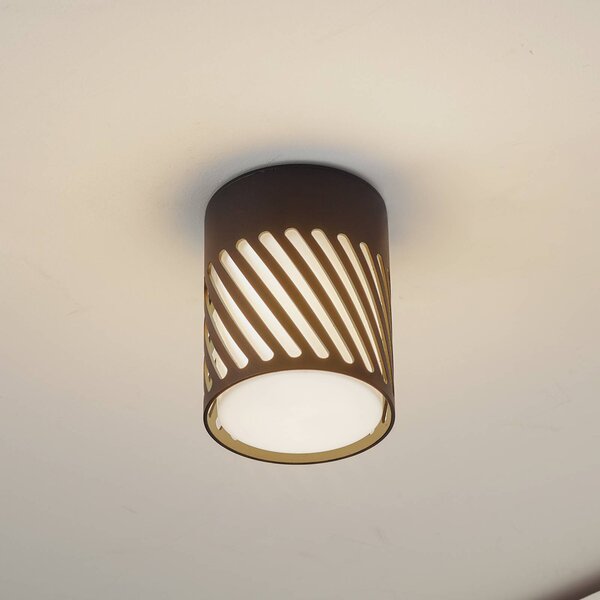 Lindby Lampa sufitowa zewnętrzna Lurinda, 10,5 cm, czarna, aluminium, Lurinda Lindby, możliwość ściemniania, czarny, aluminium, nowoczesny