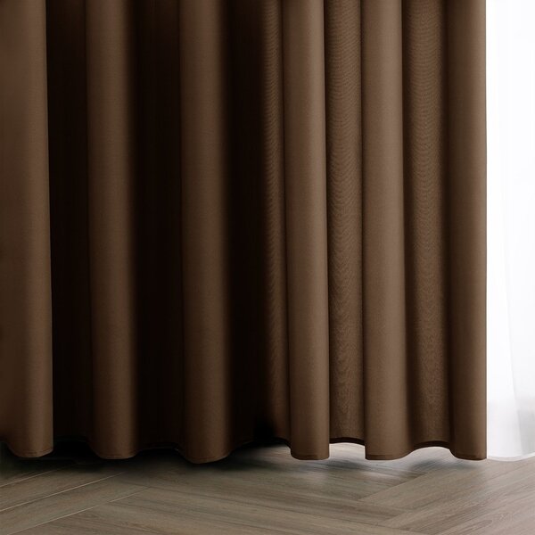 Brązowa zasłona częściowo zaciemniająca (dimout) 140x250 cm Carli Tie – Restilo