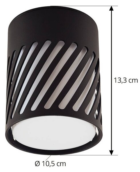 Lindby Lampa sufitowa zewnętrzna Lurinda, 10,5 cm, czarna, aluminium, Lurinda Lindby, możliwość ściemniania, czarny, aluminium, nowoczesny