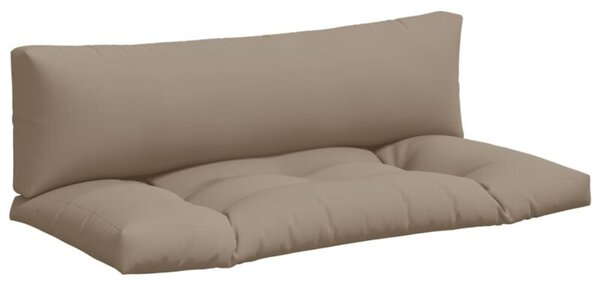 Poduszki na sofę z palet, 2 szt., kolor taupe, tkanina