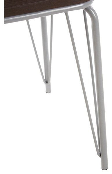 Szary/w ciemnym naturalnym kolorze stołek z litego drewna wiązu District – Premier Housewares