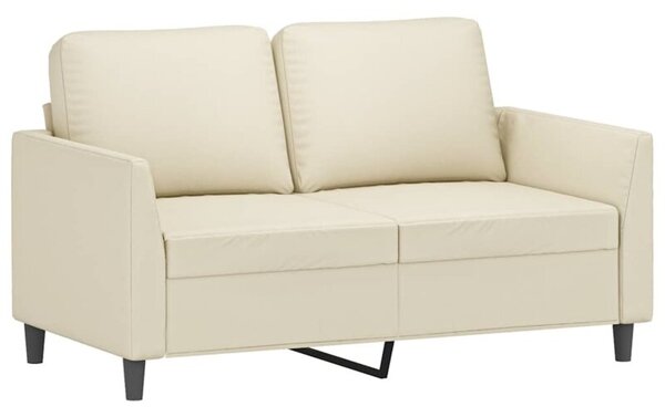 Sofa, 2-osobowa kremowy, 120 cm, sztuczna skÃ³ra