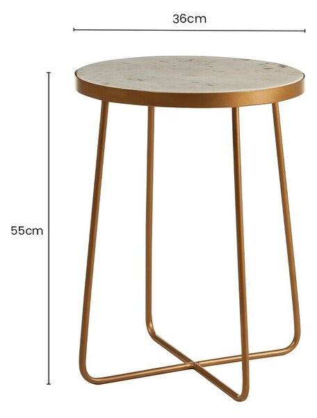 Okrągły stolik z marmurowym blatem ø 36 cm Shalimar – Premier Housewares