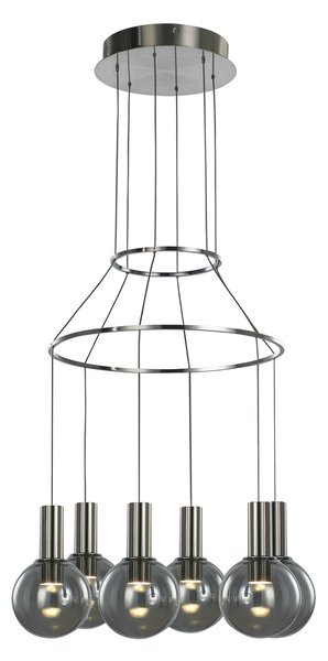 ARIA lampa wisząca satynowa klosze szkło dymione LED 40W 3000K MD17012002-6A
