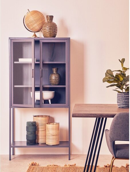 Szara stalowa witryna 75x150x35 cm Acier – Premier Housewares