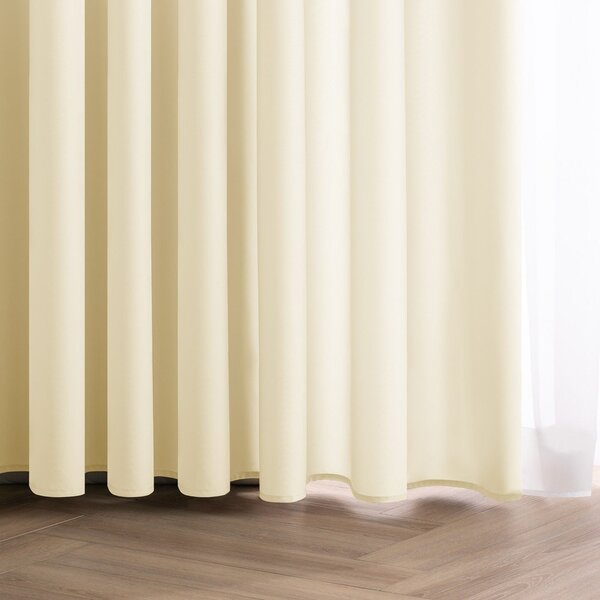 Zasłona częściowo zaciemniająca (dimout) w kolorze kości słoniowej 140x250 cm Carli Tie – Restilo