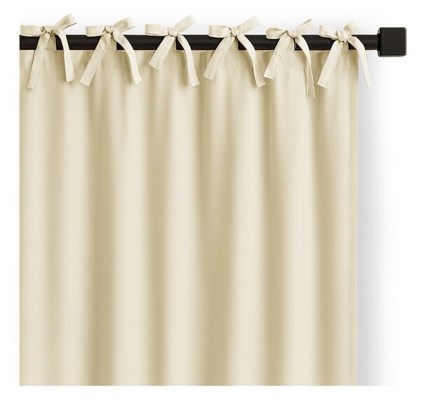 Zasłona częściowo zaciemniająca (dimout) w kolorze kości słoniowej 140x250 cm Carli Tie – Restilo