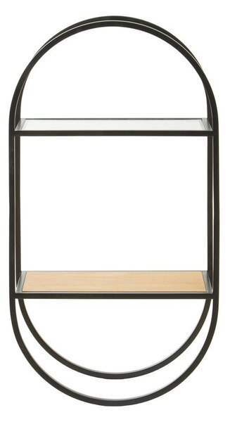 Czarna/w naturalnym kolorze wielopoziomowa metalowa półka 35 cm Mataram – Premier Housewares