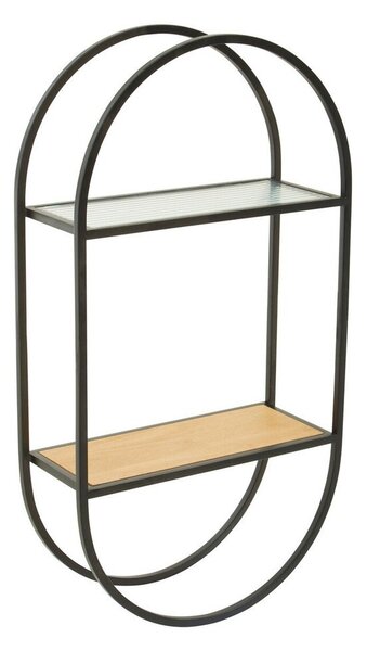 Czarna/w naturalnym kolorze wielopoziomowa metalowa półka 35 cm Mataram – Premier Housewares