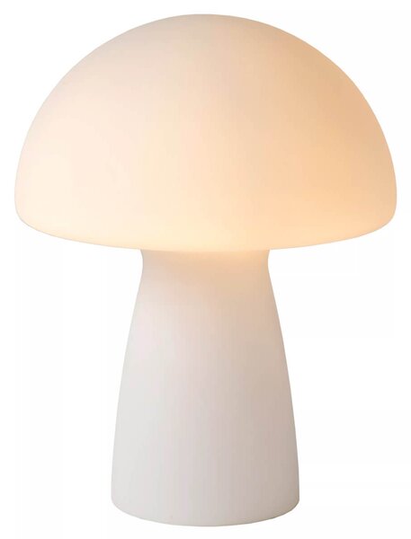 Biała lampa stojąca Fungo na szafkę nocną do sypialni