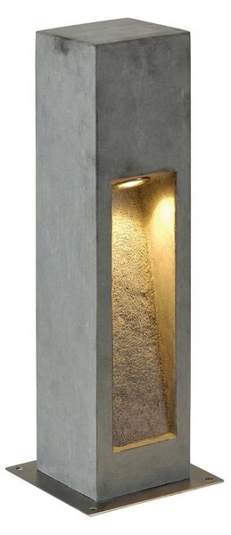 SLV Lampa ogrodowa stojąca Arrock Stone, aluminiowy / szary / cynkowy, kamień, nowoczesny
