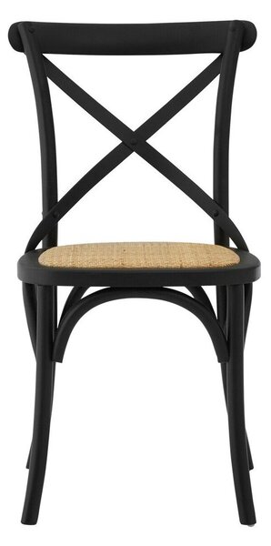 Czarne krzesło z litego drewna dębowego Lyon – Premier Housewares