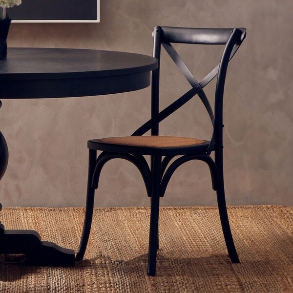 Czarne krzesło z litego drewna dębowego Lyon – Premier Housewares
