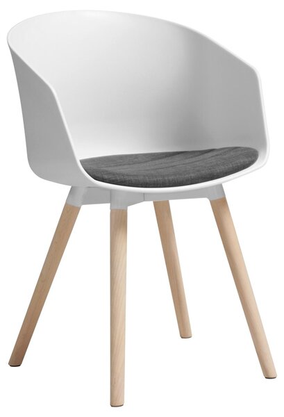 Krzesło do jadalni Design Scandinavia Mone (zestaw 2 szt.), tkanina, biały