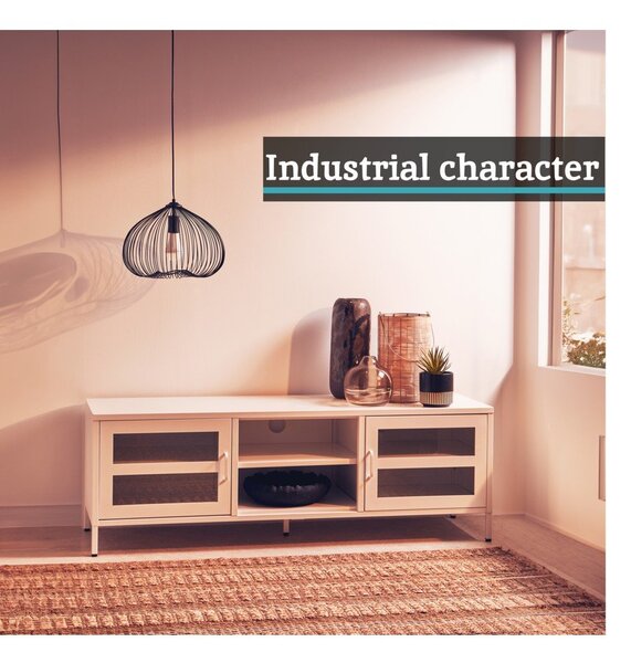 Biała stalowa szafka pod TV 150x50x45 cm Acier – Premier Housewares