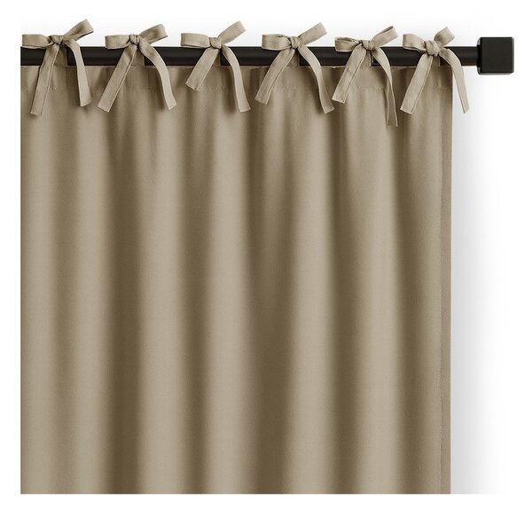 Beżowa zasłona częściowo zaciemniająca (dimout) 140x250 cm Carli Tie – Restilo