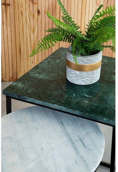 Stoliki zestaw 3 szt. z marmurowym blatem 40x40 cm Mandoli – Premier Housewares