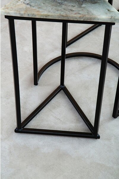 Stoliki zestaw 3 szt. z marmurowym blatem 40x40 cm Mandoli – Premier Housewares