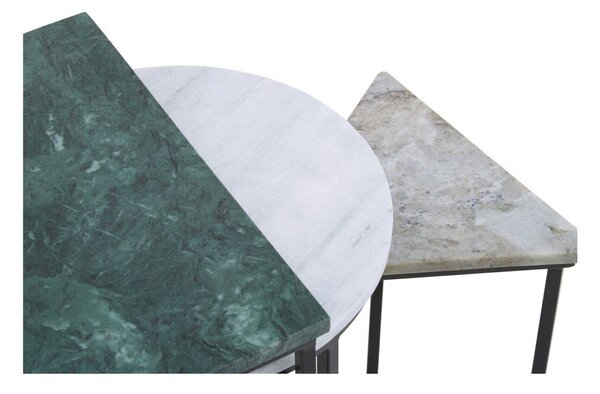 Stoliki zestaw 3 szt. z marmurowym blatem 40x40 cm Mandoli – Premier Housewares