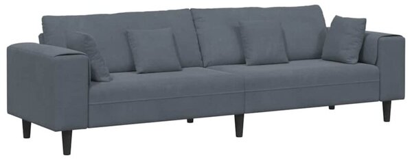 Nowoczesna kanapa aksamitna 4-osobowa ciemnoszara z poduszkÄ sprÄÅ¼ynowÄ