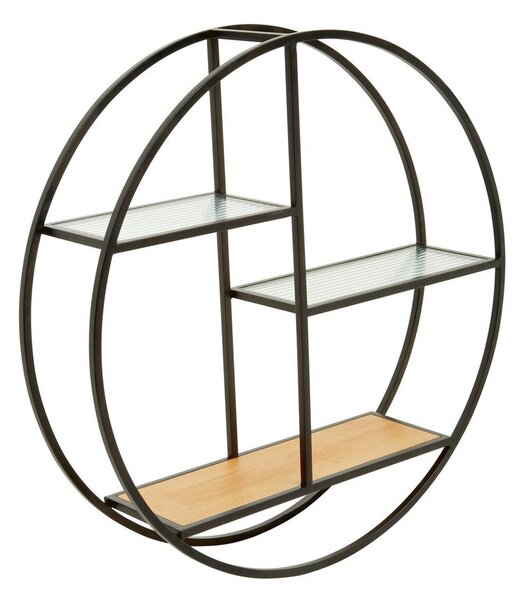 Czarna/w naturalnym kolorze wielopoziomowa metalowa półka 61 cm Mataram – Premier Housewares