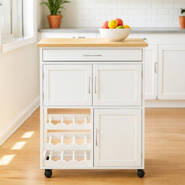 Bambusowy barek na kółkach 37x67 cm Harlow – Premier Housewares