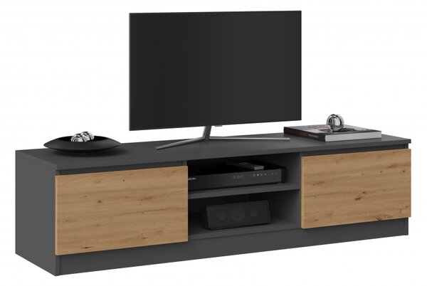 Loftowa szafka pod telewizor 140cm antracyt | Umeblowana.com