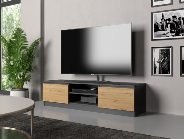 Loftowa szafka pod telewizor 140cm antracyt | Umeblowana.com