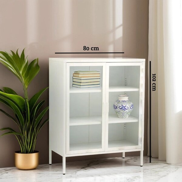 Biała stalowa witryna 80x102x40 cm Acier – Premier Housewares