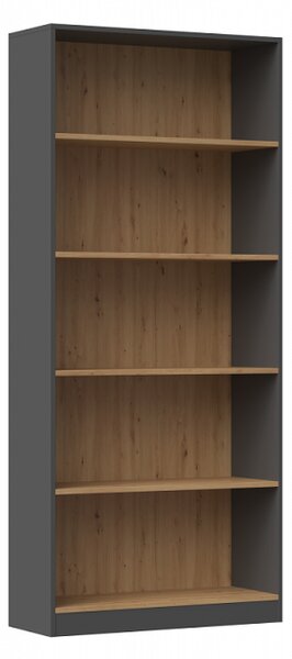Wysoki regał na książki loft antracyt | Umeblowana.com