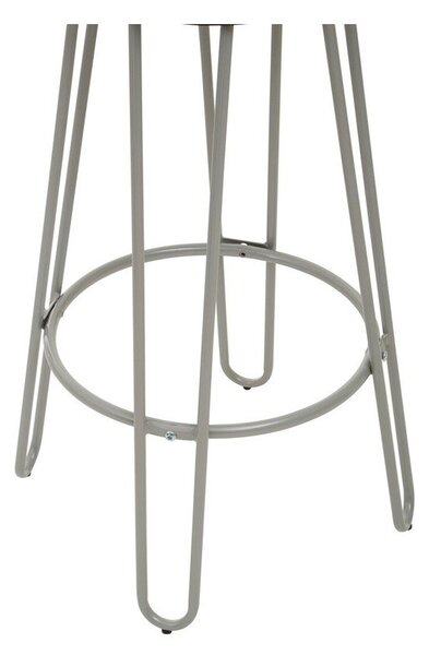Szary/w ciemnym naturalnym kolorze hoker z litego drewna wiązu (wysokość siedziska 75 cm) District – Premier Housewares