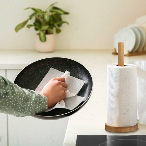 Drewniany stojak na ręczniki papierowe w naturalnym kolorze ø 12 cm Soka – Premier Housewares