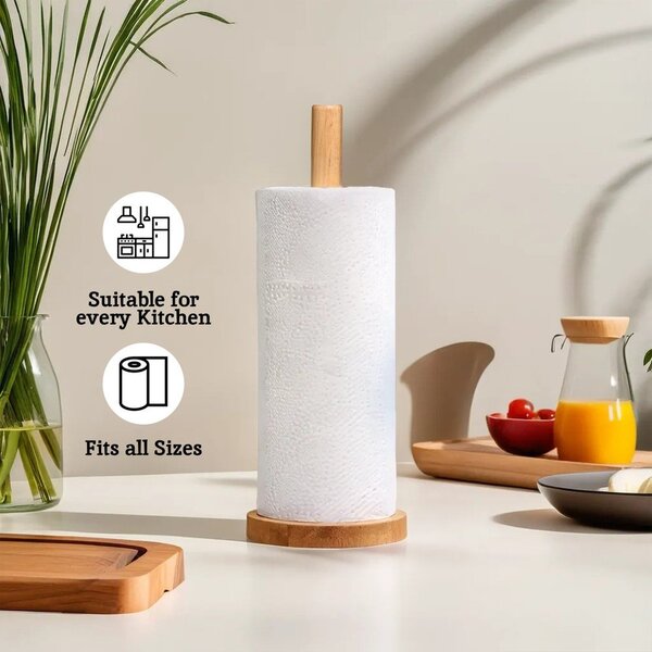 Drewniany stojak na ręczniki papierowe w naturalnym kolorze ø 12 cm Soka – Premier Housewares