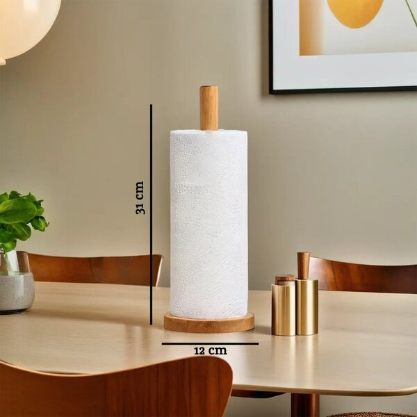 Drewniany stojak na ręczniki papierowe w naturalnym kolorze ø 12 cm Soka – Premier Housewares